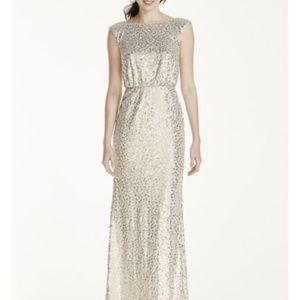 Silver Seqined Long Dress
